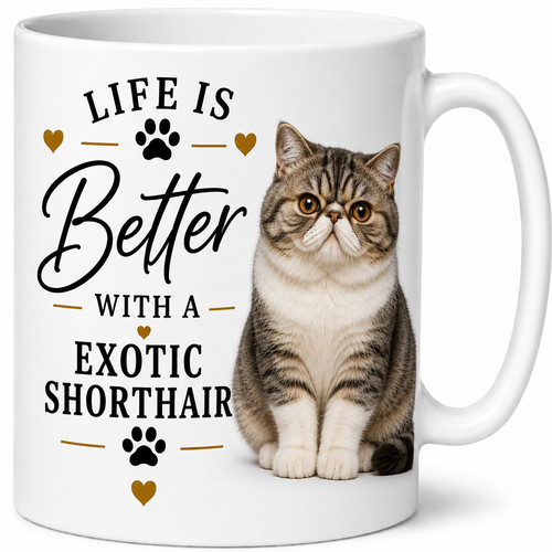 Exotic shorthair cat mug - exotic,