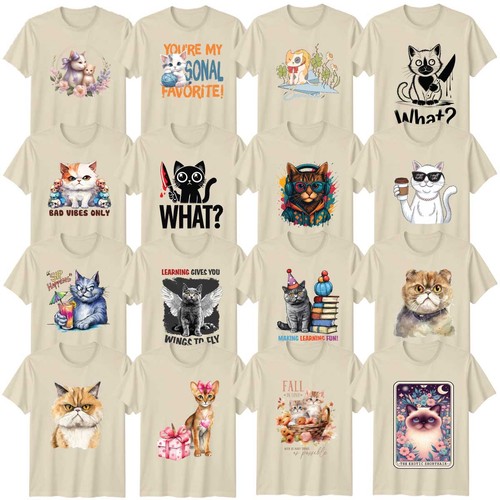 Floral cat adult shirt - floral, t-shirt