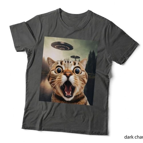 Alien ufo funny cat shirt - funny, t-shirt