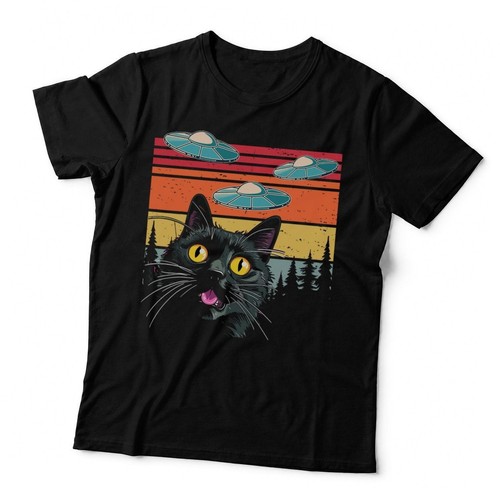 Selfie cat with ufos a - with,