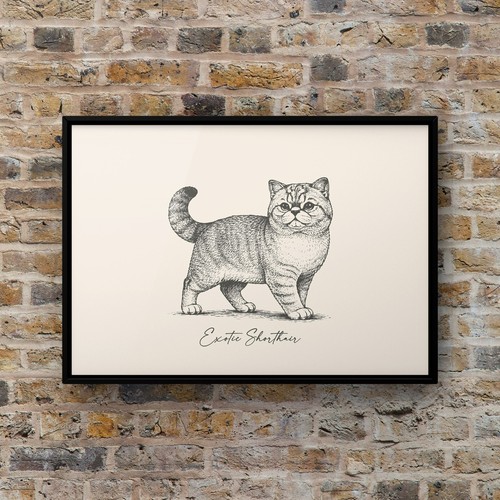 Art print cat - art,