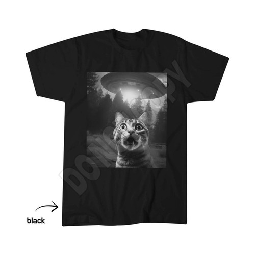 Alien ufo funny cat shirt - cat, t-shirt