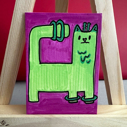 Aceo original art - original, cat