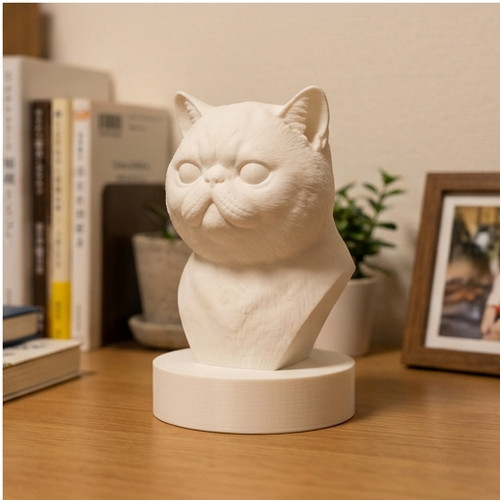 Exotic shorthair cat bust - shorthair,