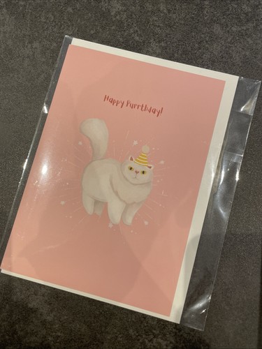Persian cat birthday - cat, card
