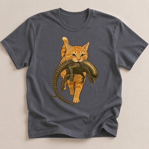 Cat carrying alien - carrying,