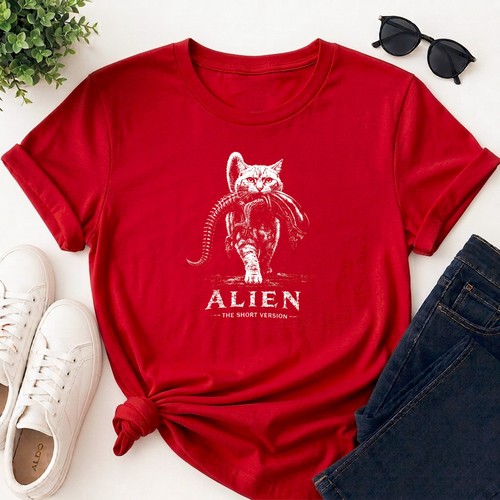 Funny cat alien shirt - funny, t-shirt