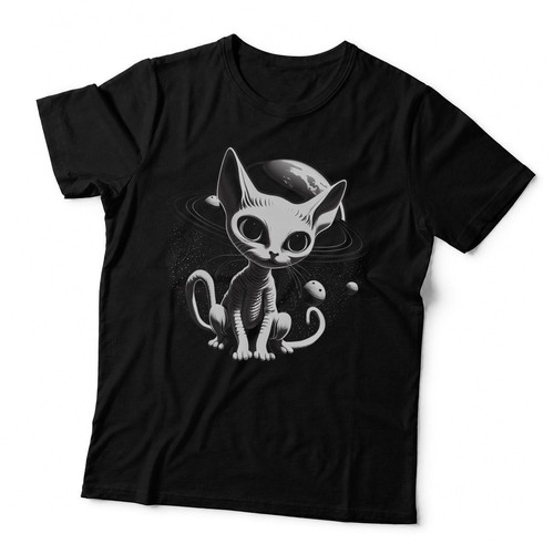 Alien ufo funny cat graphic - alien,