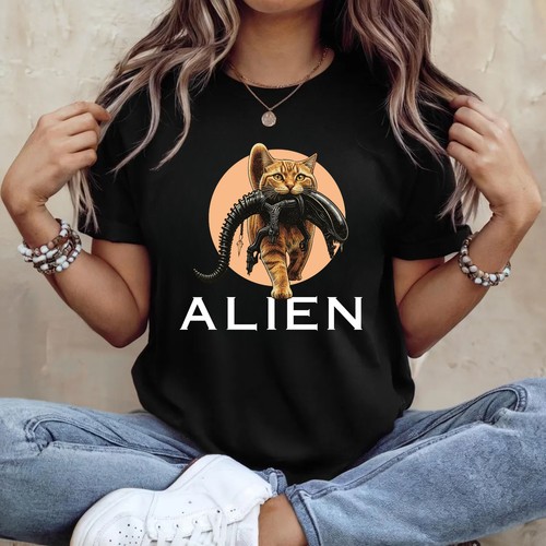 Alien cat graphic - alien,